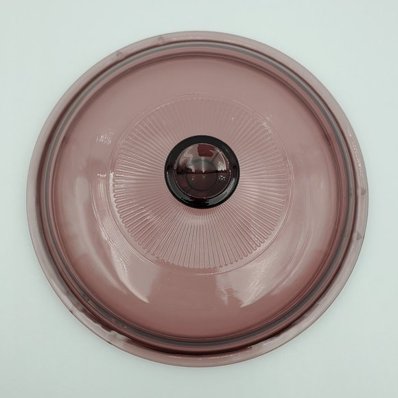 Corning Vision Cranberry 24 Ounce Ribbed Casserole Dish with Glass Pyrex Lid - Picture 6 of 8